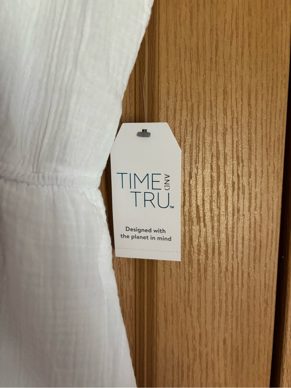 Time and Tru White V-Neck Summer Dress - Picture 9 of 15